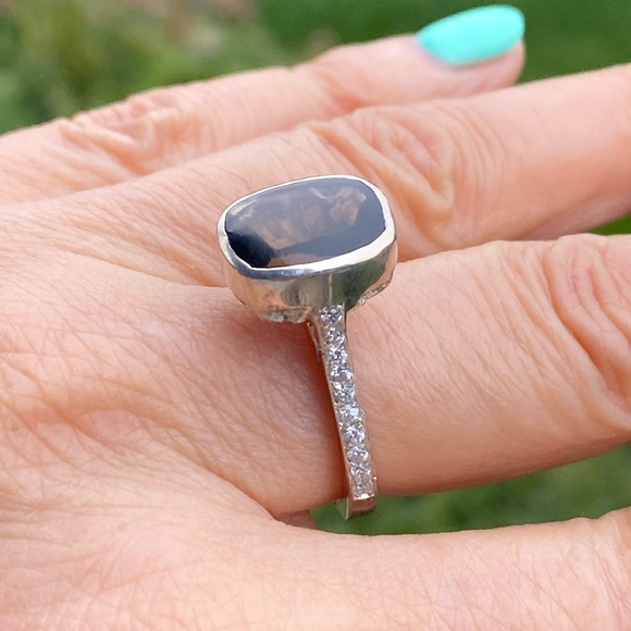 Natural smoky topaz sterling silver ring - Picture 3 of 4